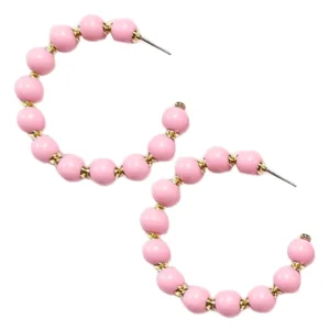 Pink Beaded Hoop Earring-Brianna Cannon Clearance