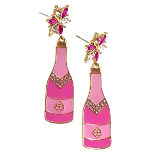 Pink Celebration Champagne Earrings-Brianna Cannon Online