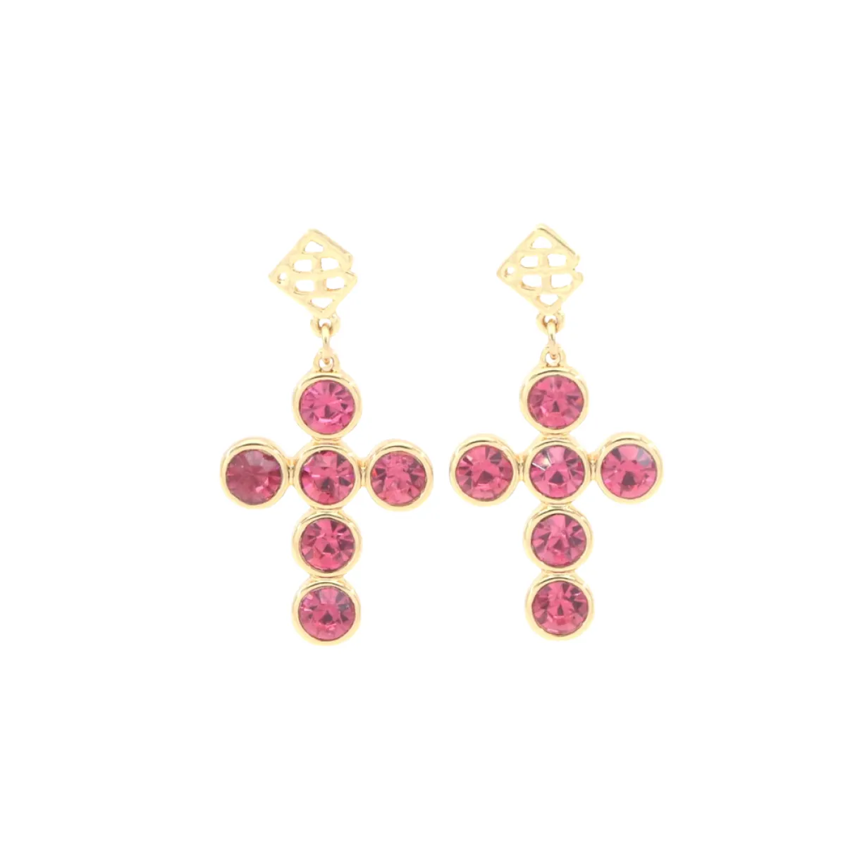 pink_crystal_cross_earrin_0.webp Pink Crystal Cross Earrings-Brianna Cannon Sale