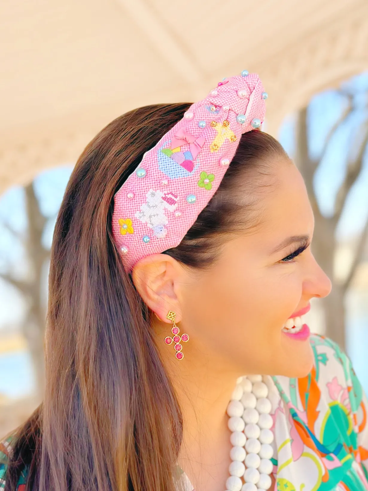 pink_crystal_cross_earrin_2.webp Pink Crystal Cross Earrings-Brianna Cannon Sale