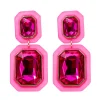 Pink Crystal Drop Earrings-Brianna Cannon Outlet