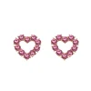 Pink Crystal Heart Studs-Brianna Cannon Outlet