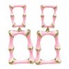 Pink Enamel Bamboo Earrings-Brianna Cannon Fashion