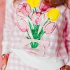 Pink Gingham Bouquet Sweatshirt PRE-ORDER (Est Ship 3/18)-Brianna Cannon New