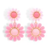 Pink May Flowers Double Drop Earrings-Brianna Cannon Clearance