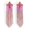 Pink Ombre Crystal Cascade Earrings-Brianna Cannon Hot