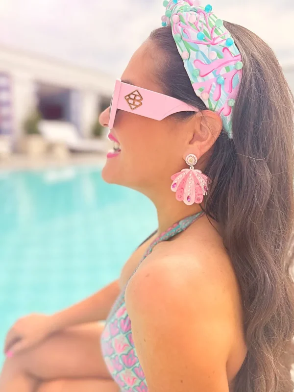 Pink Pearl Clam Earrings-Brianna Cannon Sale