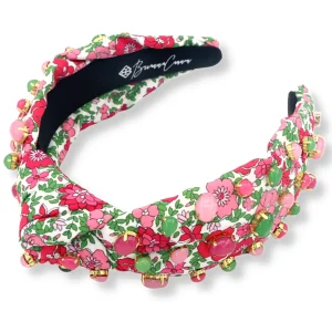 Pink Peonies Headband with Colorful Cabochons-Brianna Cannon Discount