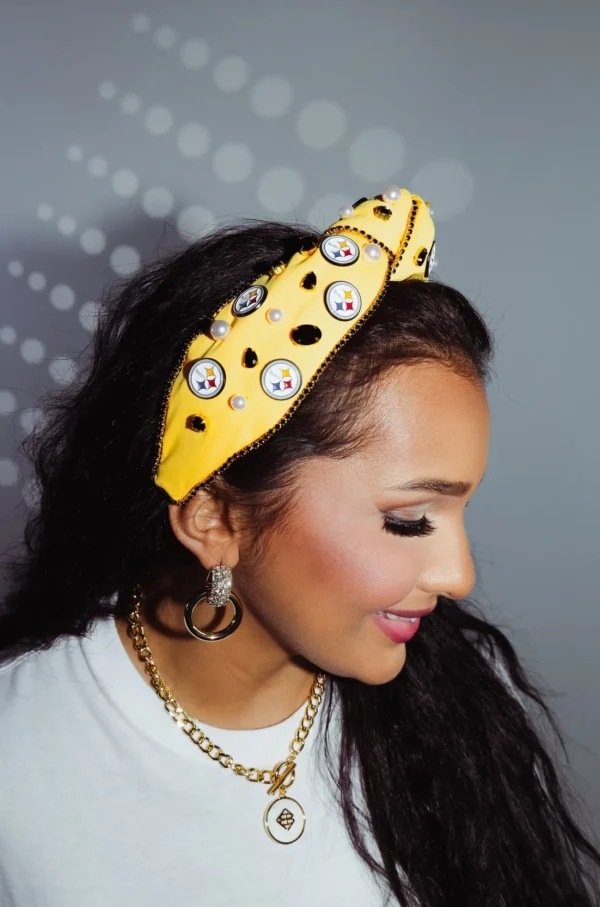 Pittsburgh Steelers Gold Logo Headband-Brianna Cannon Outlet