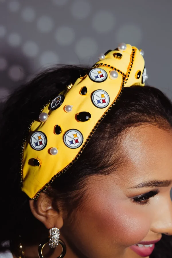 Pittsburgh Steelers Gold Logo Headband-Brianna Cannon Outlet
