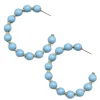 Powder Blue Beaded Hoop Earrings-Brianna Cannon Best