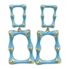 Powder Blue Enamel Bamboo Earrings-Brianna Cannon Outlet