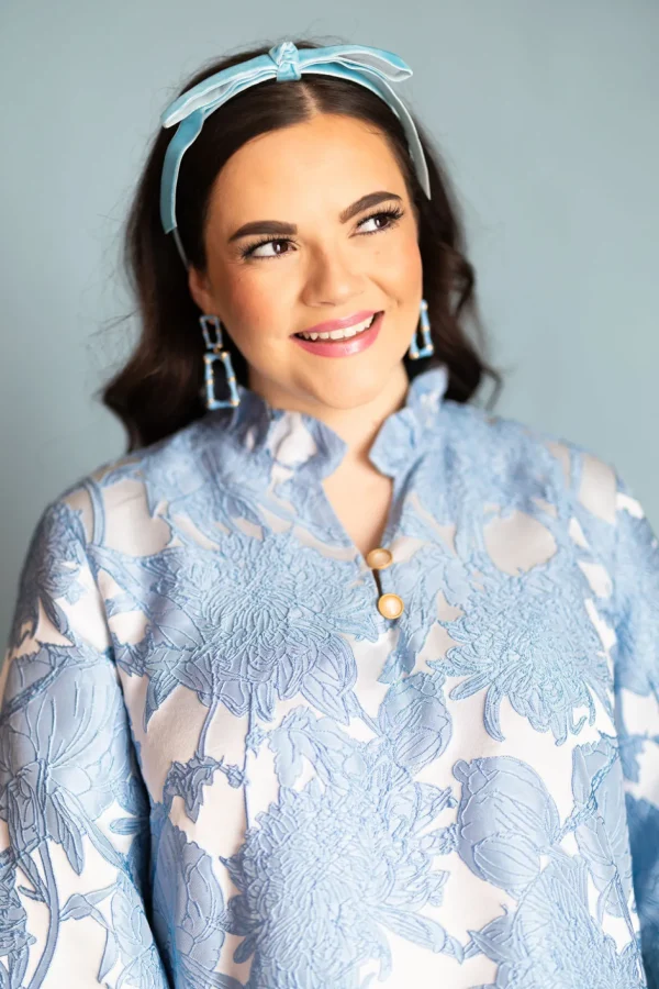 Powder Blue Enamel Bamboo Earrings-Brianna Cannon Outlet