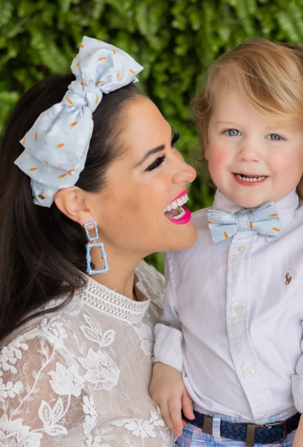Powder Blue Enamel Bamboo Earrings-Brianna Cannon Outlet