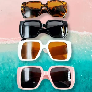 Pure White BC Square Sunglasses with Polarized Lenses-Brianna Cannon Discount