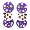 Purple and White Triple Dot Earrings-Brianna Cannon Online