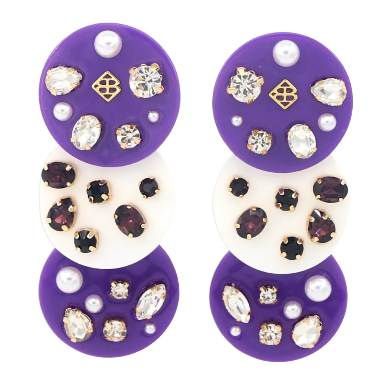 purple_and_white_triple_d_0.webp Purple and White Triple Dot Earrings-Brianna Cannon Online