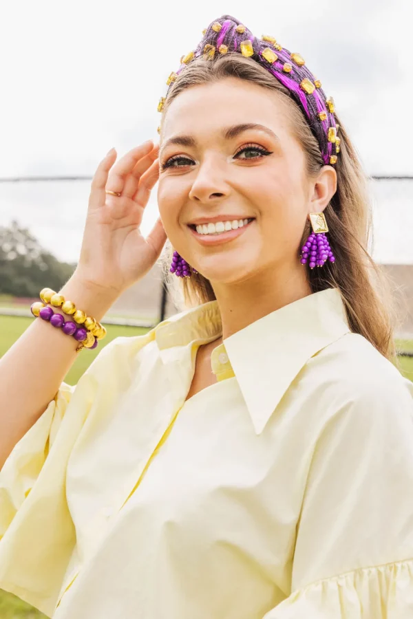 Purple Beaded Brianna Bracelet-Brianna Cannon Fashion