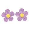 Purple Raffia Daisy Earrings-Brianna Cannon Clearance