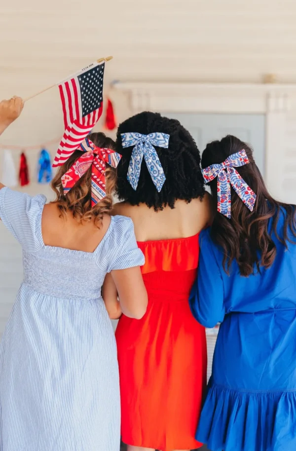 Red Bandana Bow Barrette-Brianna Cannon Outlet
