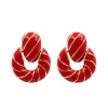 Red Enamel Twist Earrings-Brianna Cannon Discount