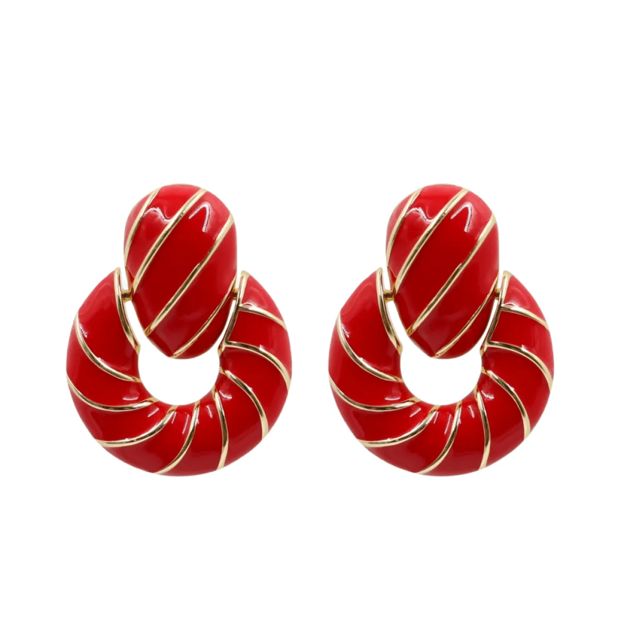 red_enamel_twist_earrings_0.webp Red Enamel Twist Earrings-Brianna Cannon Discount