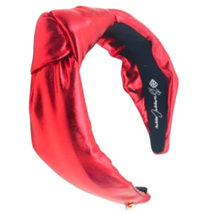 Red Puff Metallic Knotted Headband-Brianna Cannon Sale