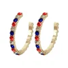 Red, White & Blue Crystal Hoop Earrings-Brianna Cannon Fashion
