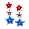 Red, White & Blue Star Earrings with Crystals and Pearls-Brianna Cannon Hot