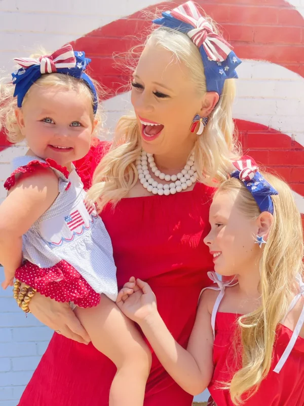 Red, White and Blue Bow Earrings-Brianna Cannon Best