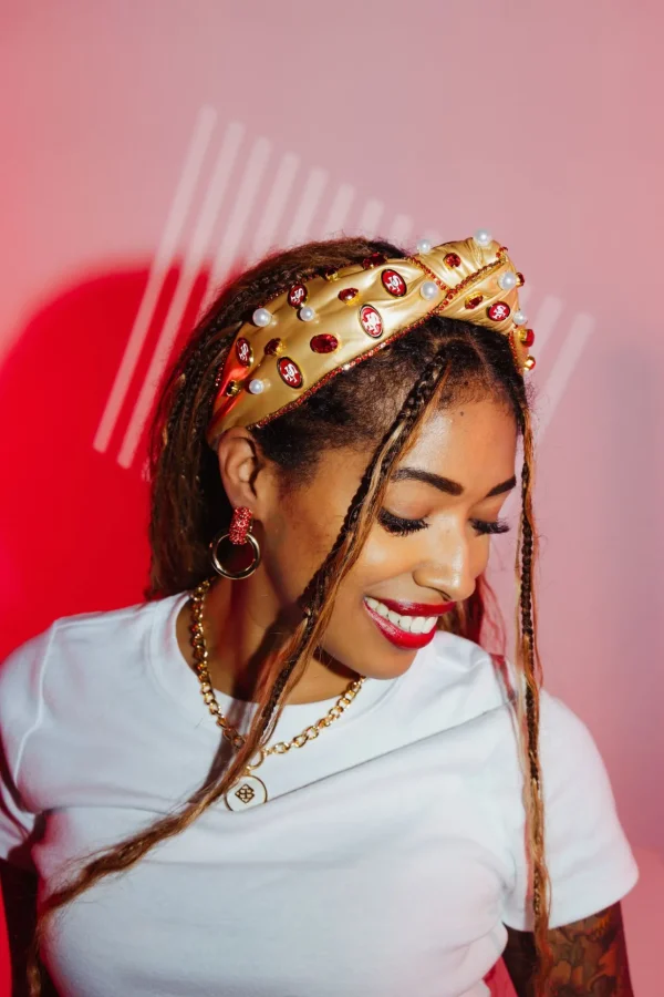 San Francisco 49ers Gold Logo Headband-Brianna Cannon Discount