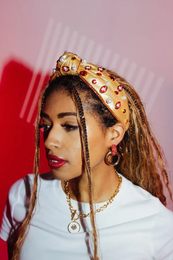 San Francisco 49ers Gold Logo Headband-Brianna Cannon Discount