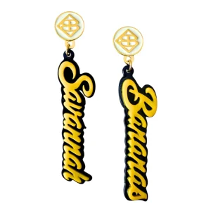 Savannah Bananas Yellow & Navy Earrings-Brianna Cannon New
