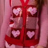Sequin Hearts Plaid Sweater Vest-Brianna Cannon New