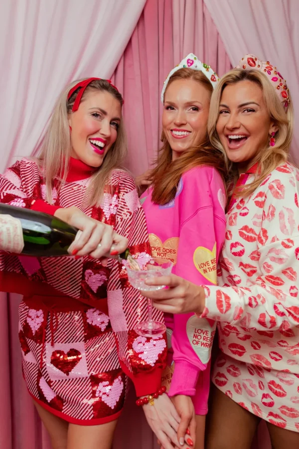 Sequin Hearts Plaid Sweater-Brianna Cannon Discount