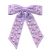 Shimmer Bow Barrette with Hand Sewn Crystals in Purple-Brianna Cannon Sale