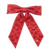 Shimmer Bow Barrette with Hand Sewn Crystals in Red-Brianna Cannon New