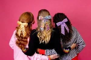 Shimmer Bow Barrette with Hand Sewn Crystals in Purple-Brianna Cannon Sale