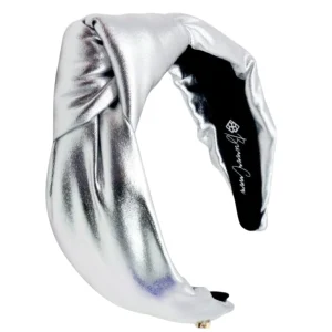 Silver Puff Metallic Knotted Headband-Brianna Cannon Sale