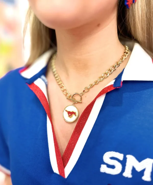SMU Logo Necklace-Brianna Cannon Discount