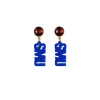 SMU Mini Blue SMU Earrings-Brianna Cannon Outlet