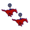 SMU Red Mustang Logo Earrings-Brianna Cannon Outlet