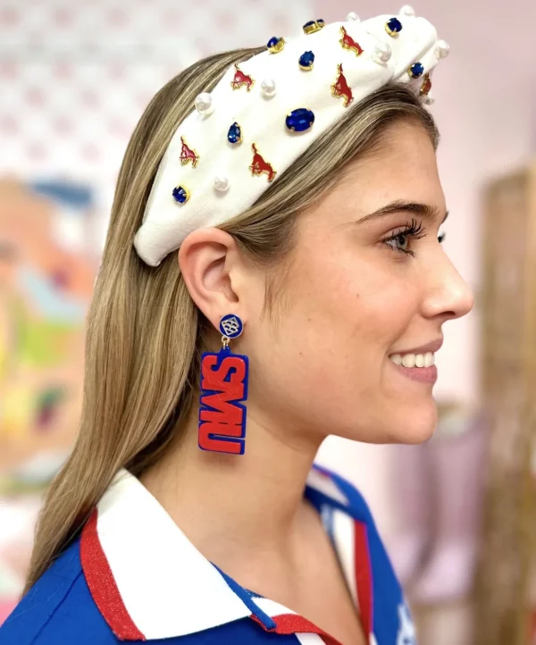 SMU Red SMU Earrings-Brianna Cannon Online