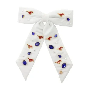 SMU White Bow Barrette-Brianna Cannon Online
