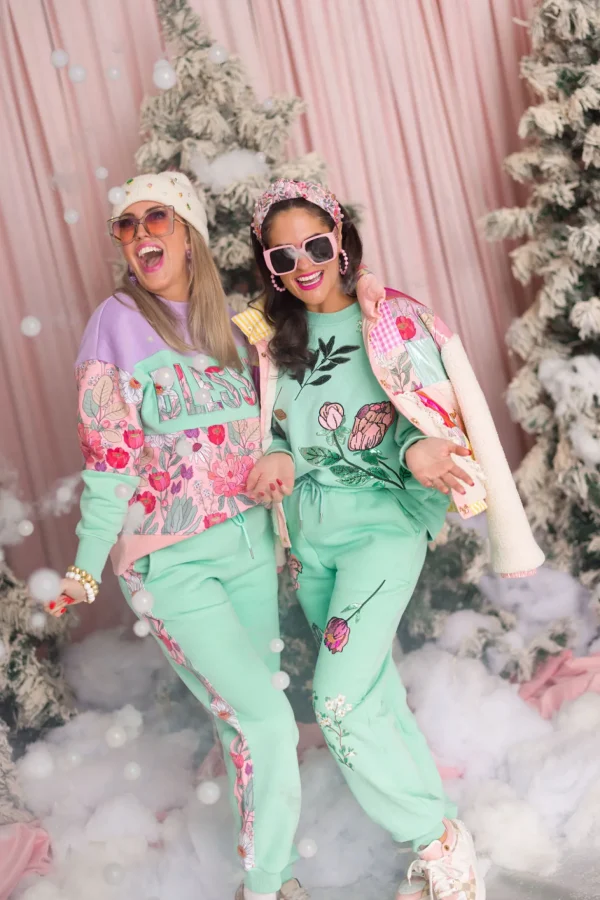 Snowdrop Botanical Sweatshirt in Mint-Brianna Cannon Sale