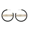 South Carolina GAMECOCKS Black Pavé Hoop Earrings-Brianna Cannon Clearance