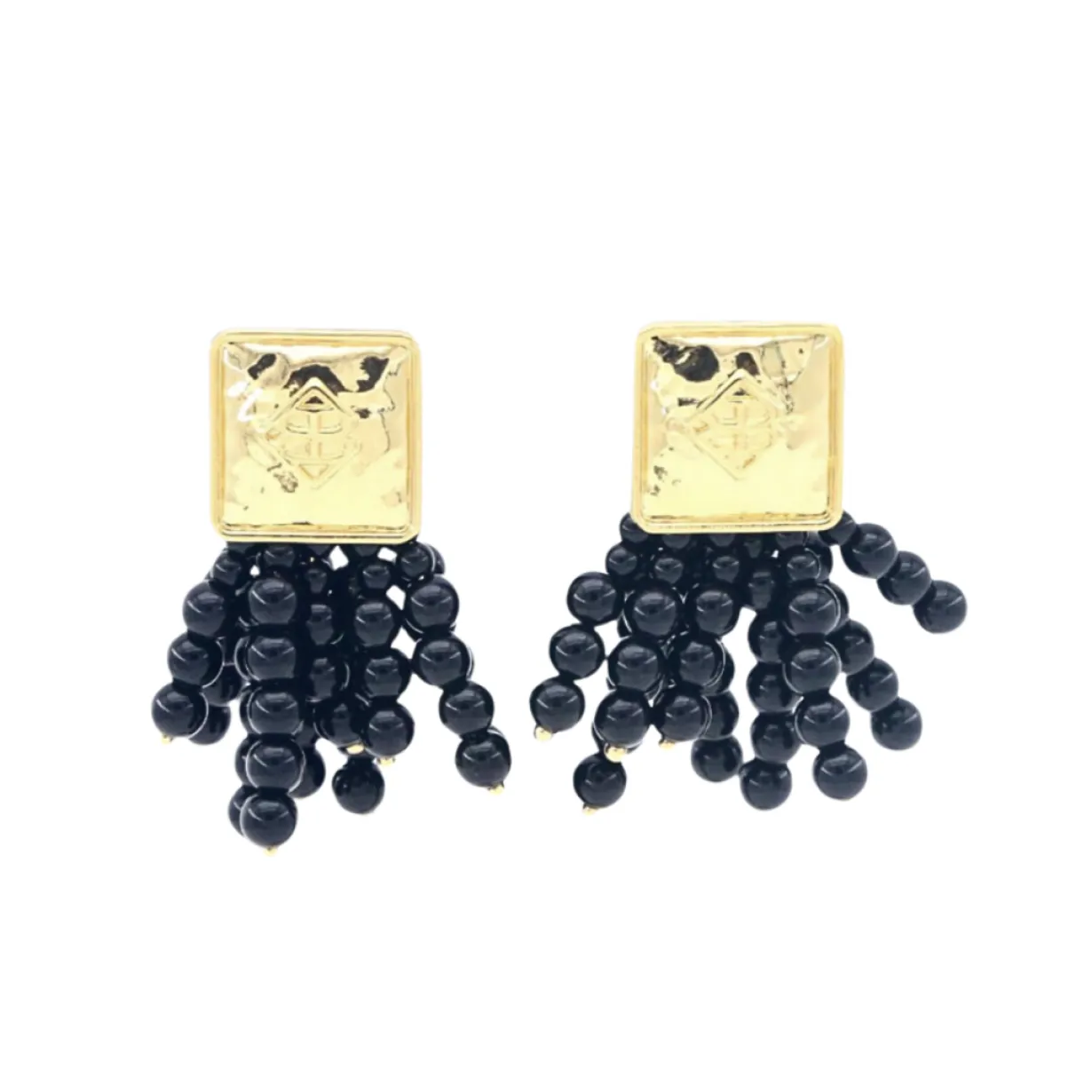square_bc_icon_black_bead_0.webp Square BC Icon Black Beaded Earrings-Brianna Cannon New
