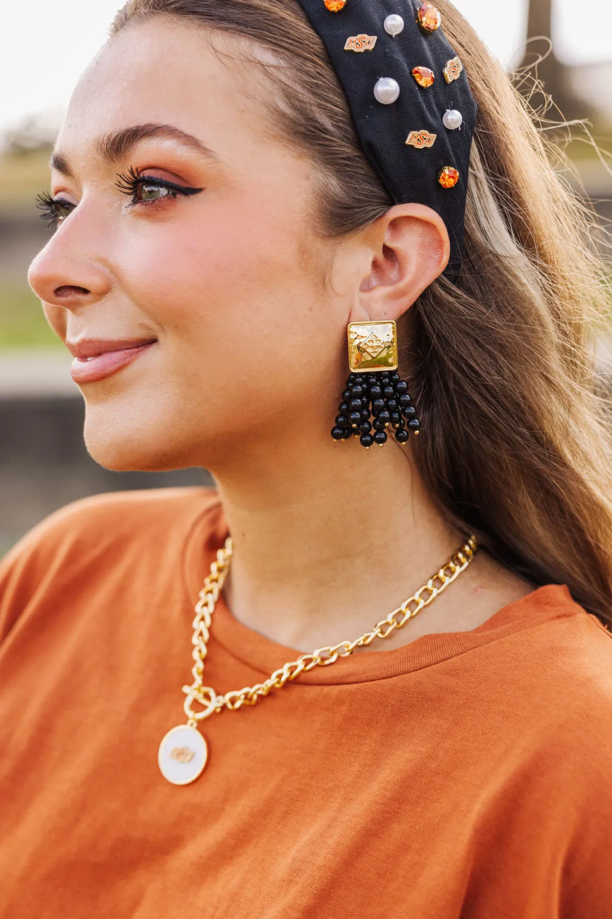 square_bc_icon_black_bead_1.webp Square BC Icon Black Beaded Earrings-Brianna Cannon New