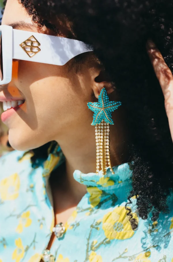 Starfish Earrings with Pearl Fringe-Brianna Cannon Outlet