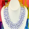 3 Strand Blue and White Floral Beaded Brianna Necklace-Brianna Cannon Fashion